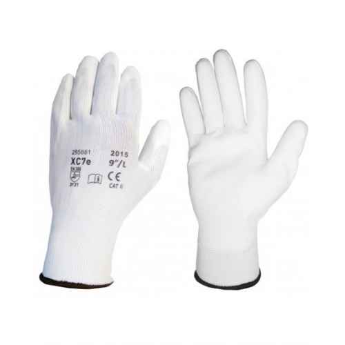 RĘKAWICE OBLANE POLIURETANEM MONTERSKIE BIAŁE PU 12 PAR