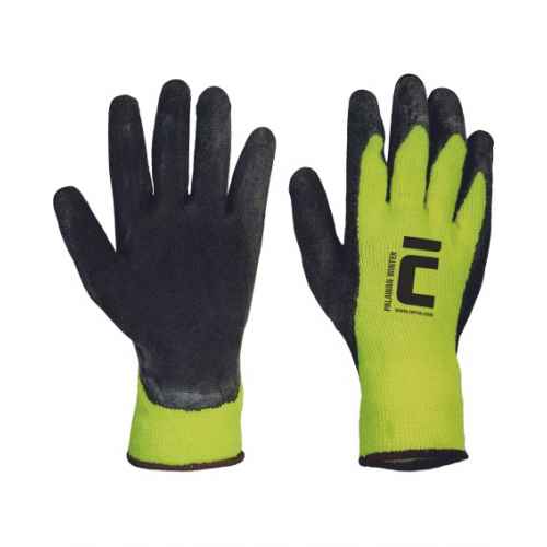Zimowe rękawice lateksowe PALAWAN WINTER HV żółte Cerva