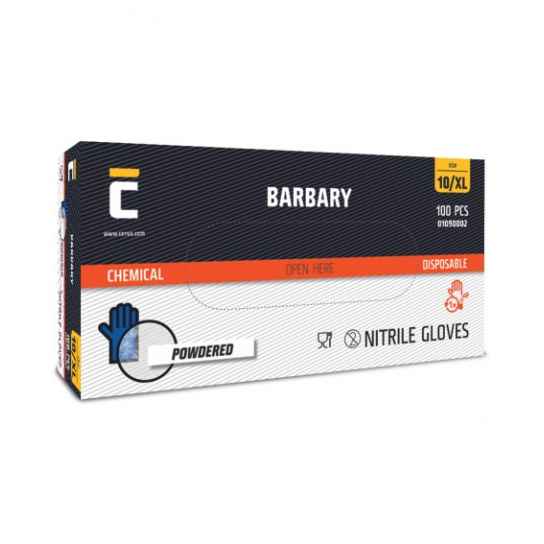 Rękawice rękawiczki nitrylowe jednorazowe pudrowane BARBARY Cerva 100 szt.