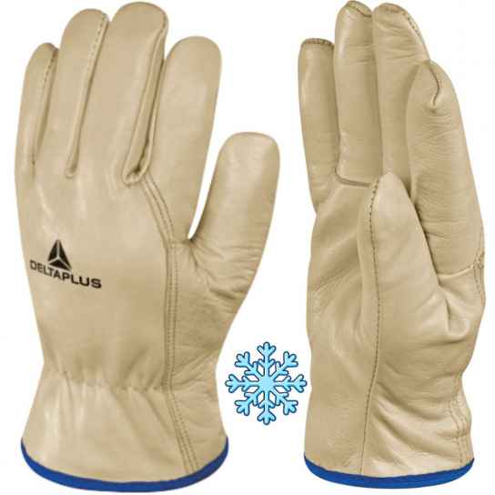Ciepłe rękawice robocze skórzane ocieplane zimowe FBF50 Delta Plus