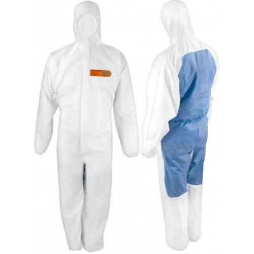WYTRZYMAŁY KOMBINEZON JEDNORAZOWY CHEMICZNY LAKIERNICZY ROBOCZY Z WENTYLOWANYMI PLECAMI CS550 ASATEX