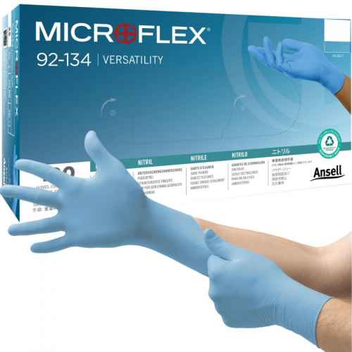 Rękawice jednorazowe nitrylowe niebieskie medyczne Microflex 92-134 Versatility Ansell 100 szt
